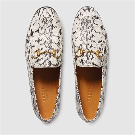 gucci loafer white womens|Gucci snakeskin loafers.